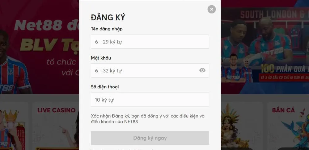  Xác minh để hoàn tất đăng ký 6886Win